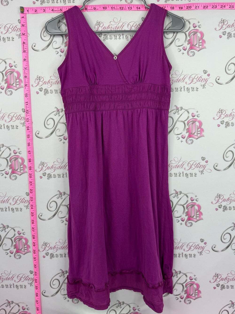 Lole dress flowy smock V-Neck Sleeveless Midi Dress in Fuchsia